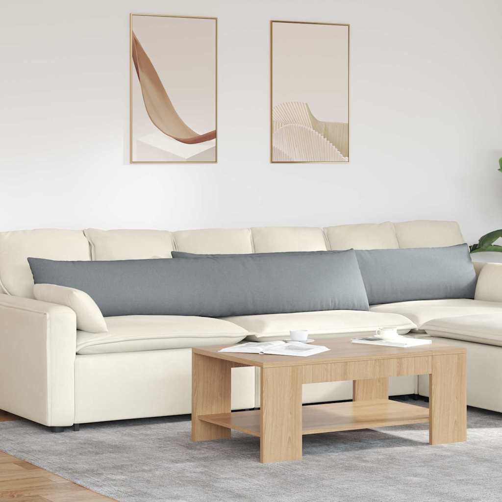 Sofakuddar 2 st tyg Ljusgrå 200 x 40 cm
