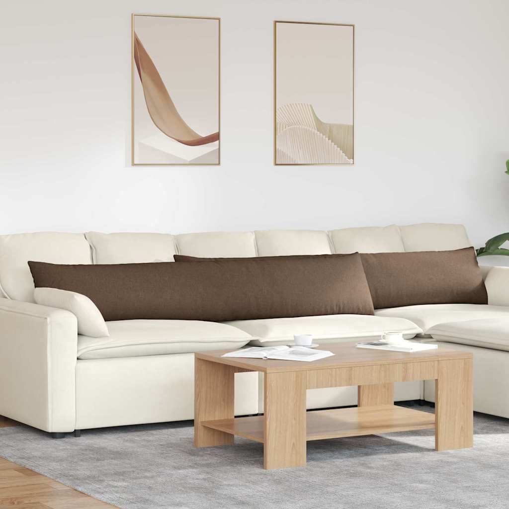 Sofakuddar 2 st tyg Brun 200 x 40 cm