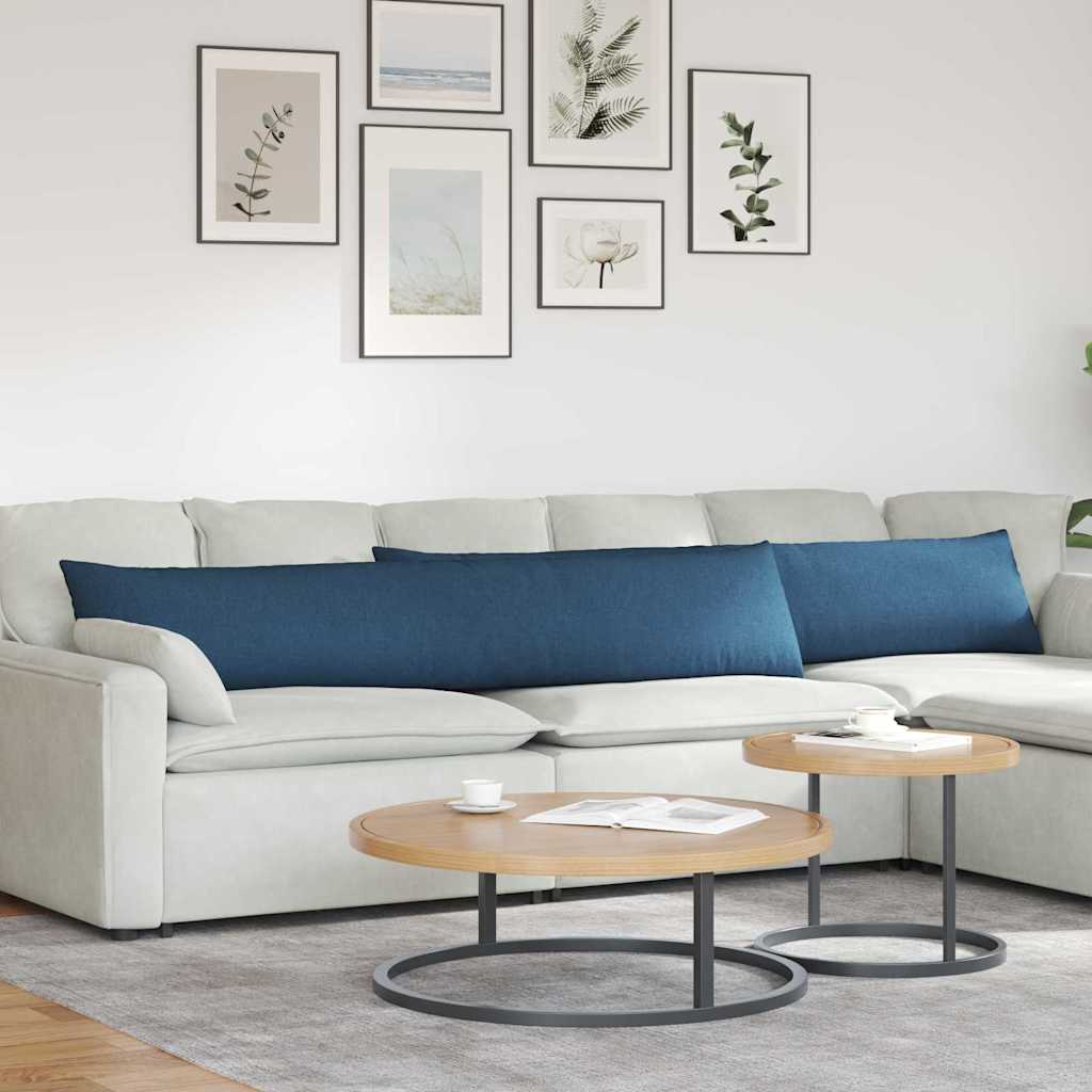 Sofakuddar 2 st tyg Blå 200 x 40 cm