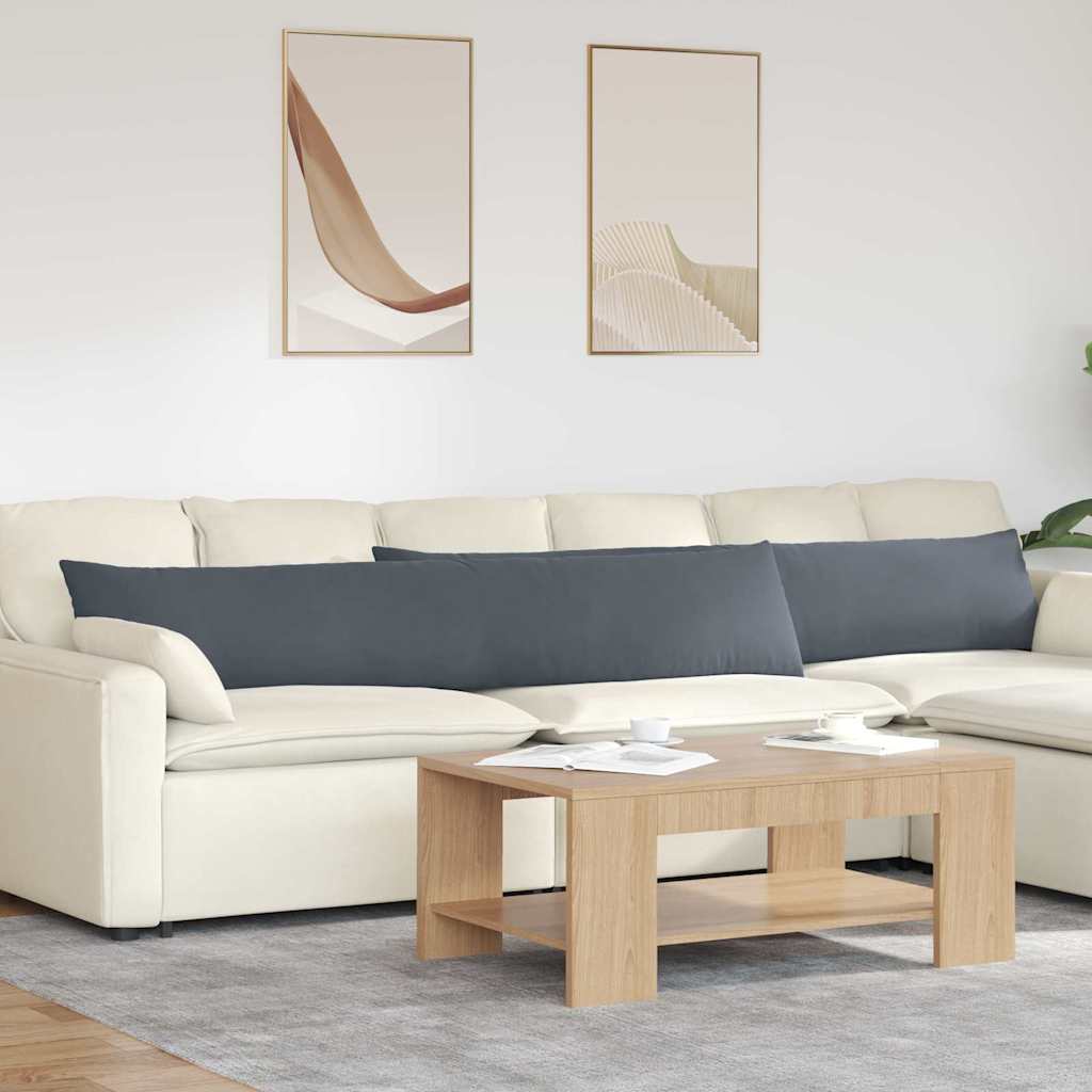 Sofakuddar 2 st Mörkgrå 200 x 40 cm Kordread tyg