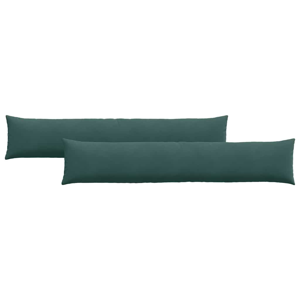 Sofakuddar 2 st Mörkgrön 200 x 40 cm Kordread tyg
