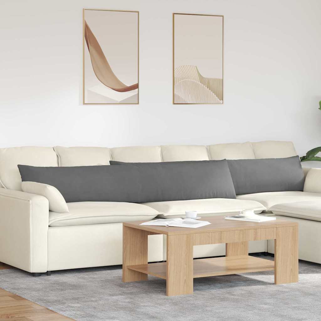 Sofakuddar 2 st tyg Mörkgrå 200 x 40 cm