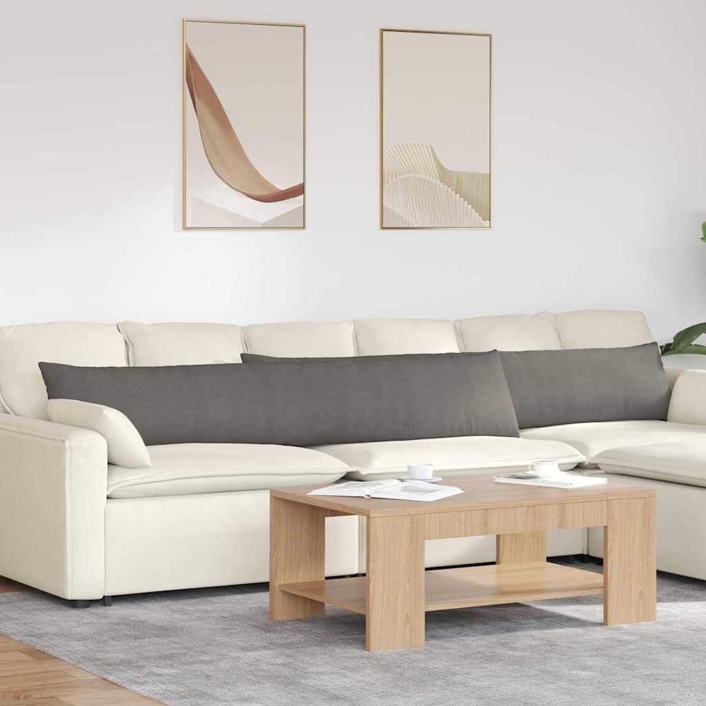 Sofakuddar 2 st Ljusgrå 200 x 40 cm Kordread tyg