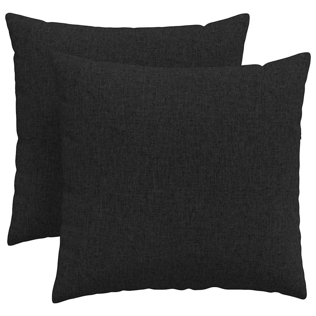 Sofakuddar 2 st tyg Svart 45 x 45 cm