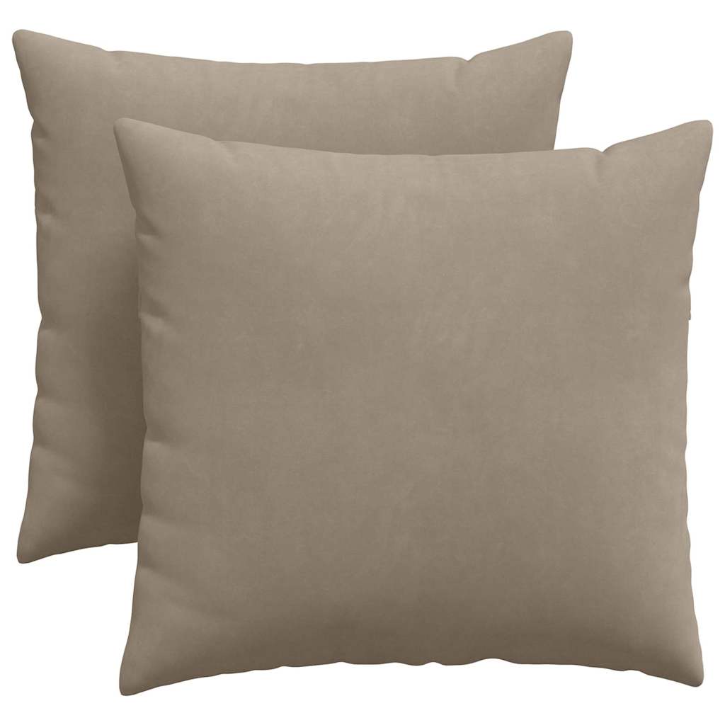 Sofakuddar 2 st tyg Taupe 45 x 45 cm