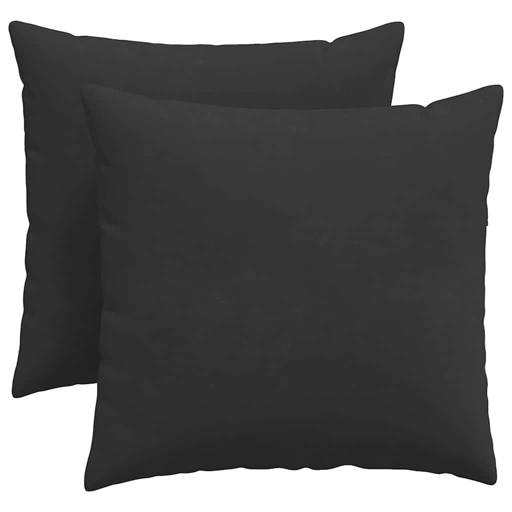 Sofakuddar 2 st tyg Svart 45 x 45 cm