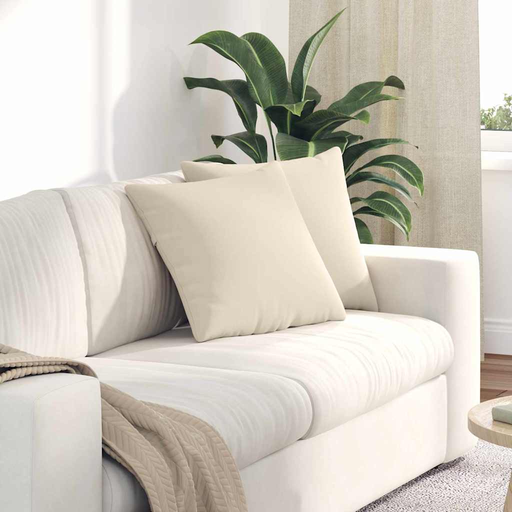 Sofakuddar 2 st tyg Beige 45 x 45 cm