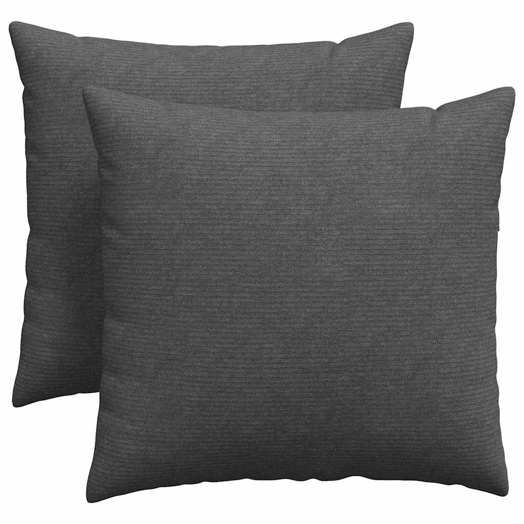 Sofakuddar 2 st Mörkgrå 45 x 45 cm Kordread tyg
