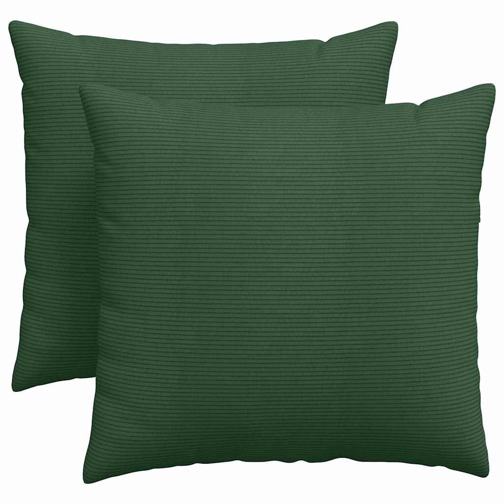 Sofakuddar 2 st Mörkgrön 45 x 45 cm Kordread tyg