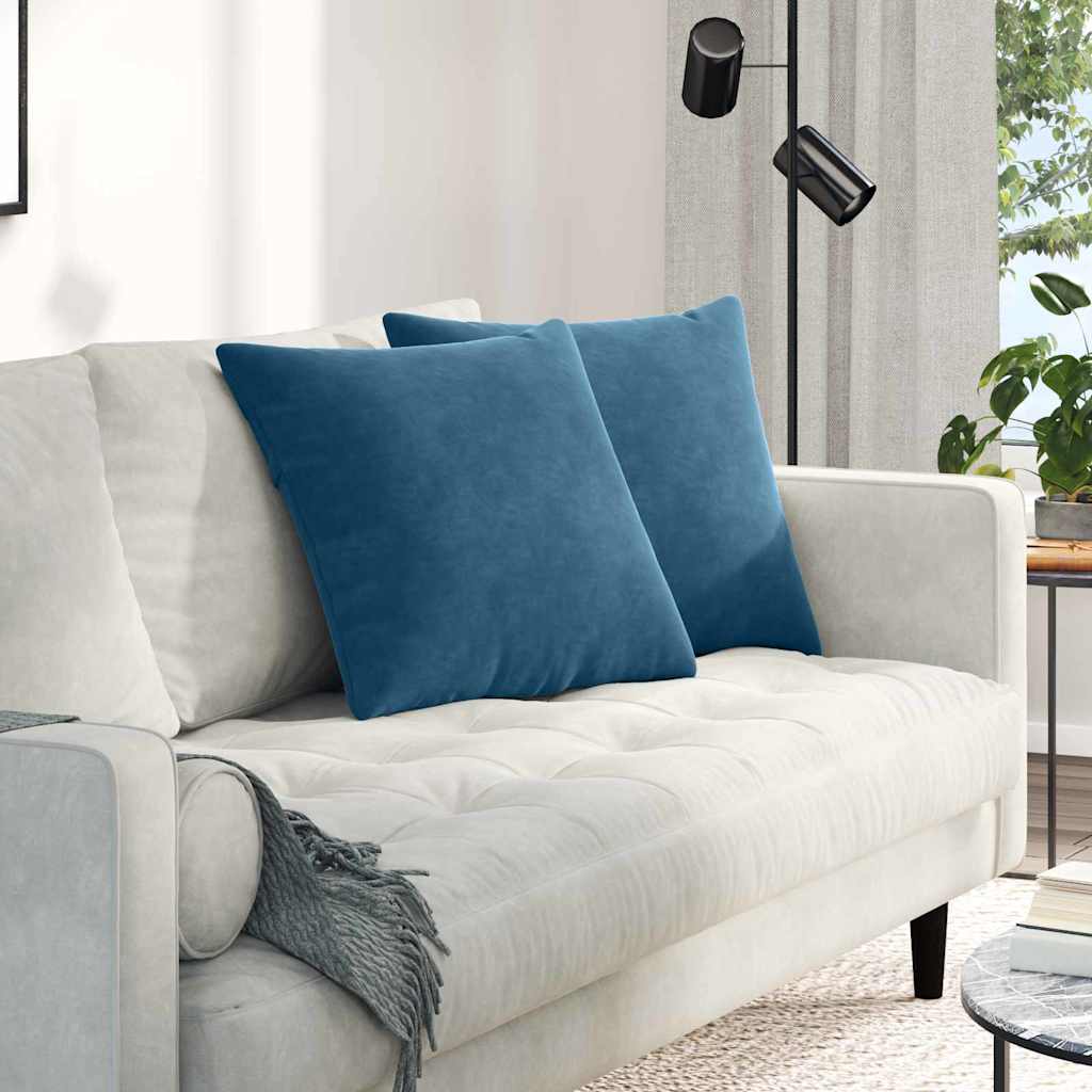 Sofakuddar 2 pcs Blå 50 x 50 cm Kordread tyg