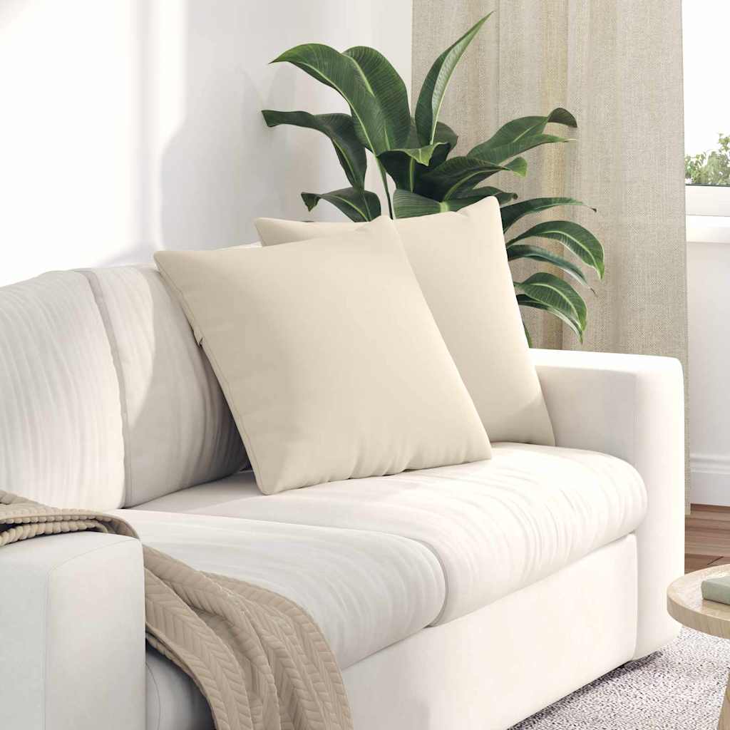 Sofakuddar 2 st tyg Beige 50 x 50 cm