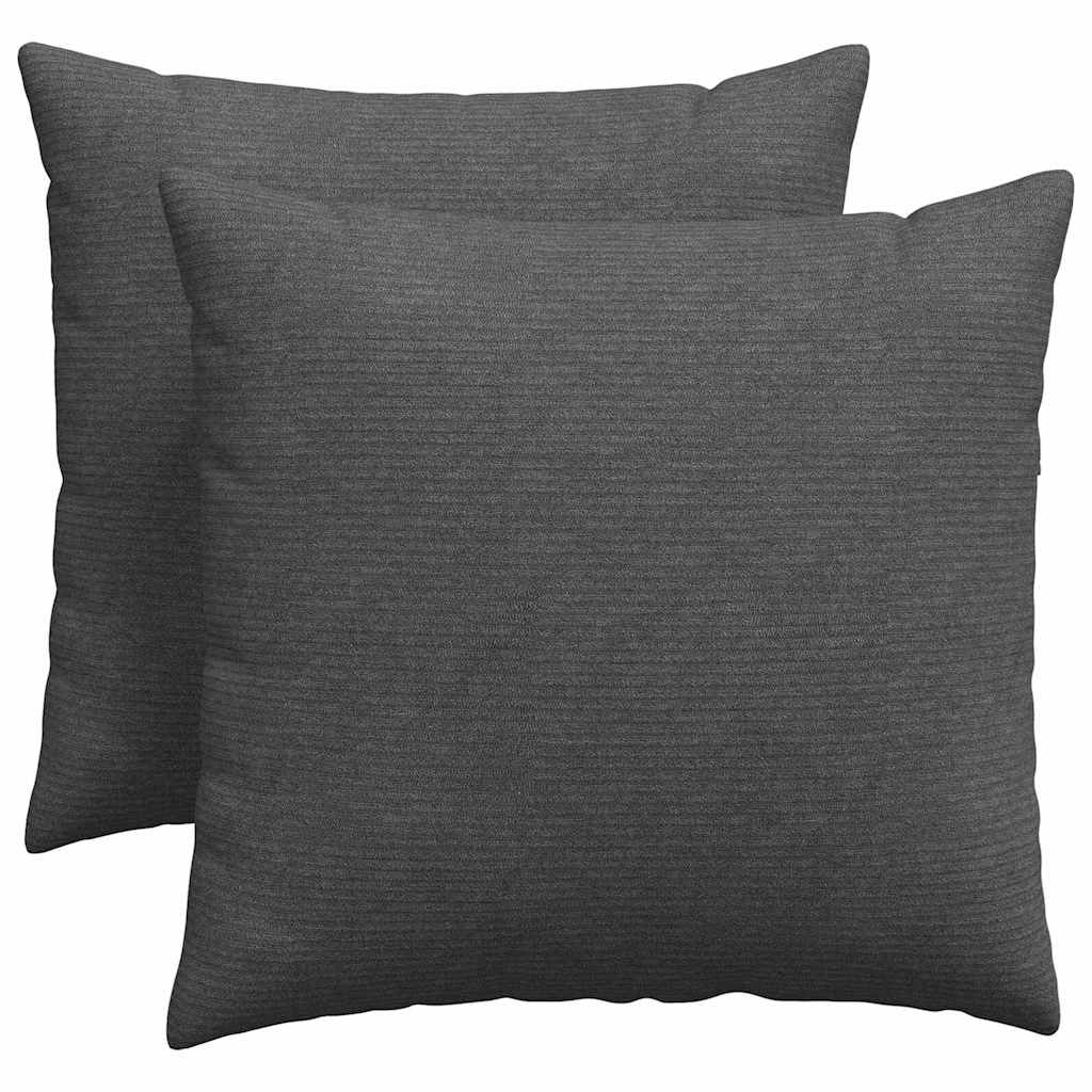 Sofakuddar 2 pcs Mörkgrå 50 x 50 cm Kordread tyg