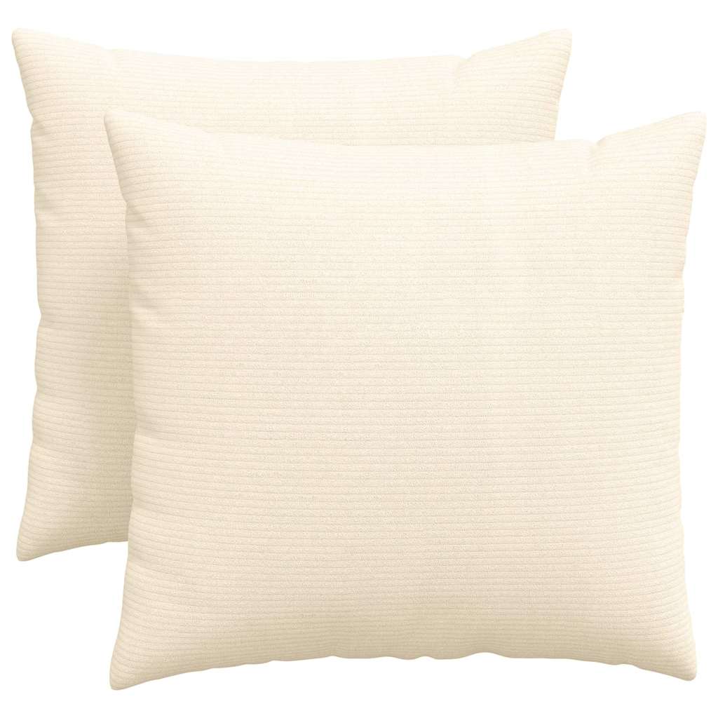 Sofakuddar 2 pcs Kräm 50 x 50 cm Kordread tyg