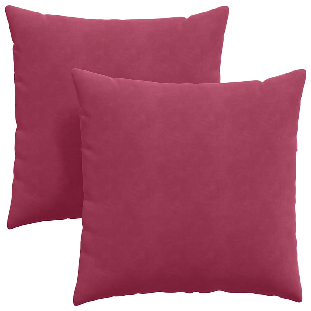 Sofakuddar 2 st Vinröd 60 x 60 cm Kordread tyg