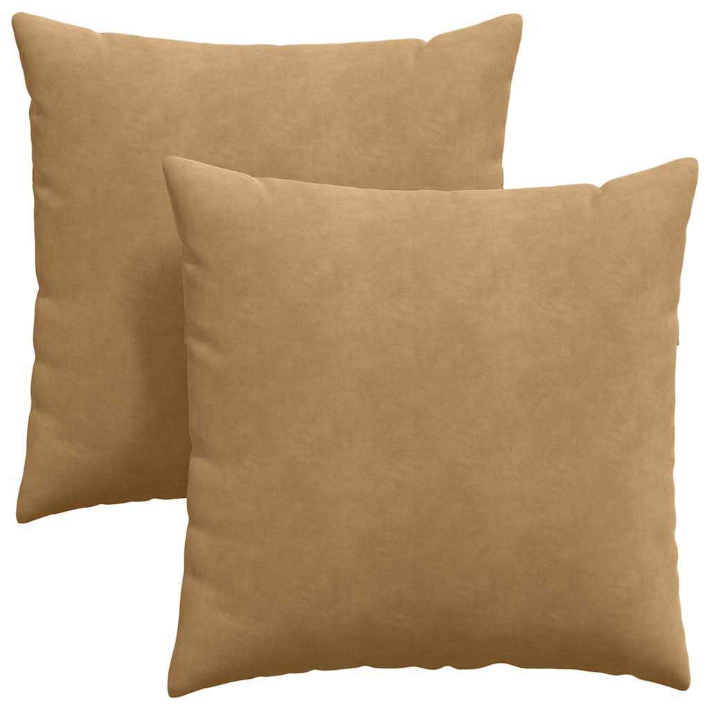 Sofakuddar 2 st Brun 60 x 60 cm Kordread tyg