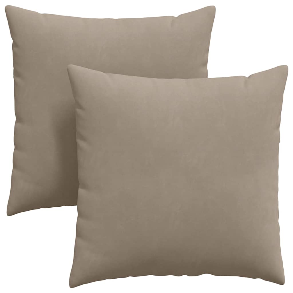 Sofakuddar 2 st tyg Taupe 60 x 60 cm