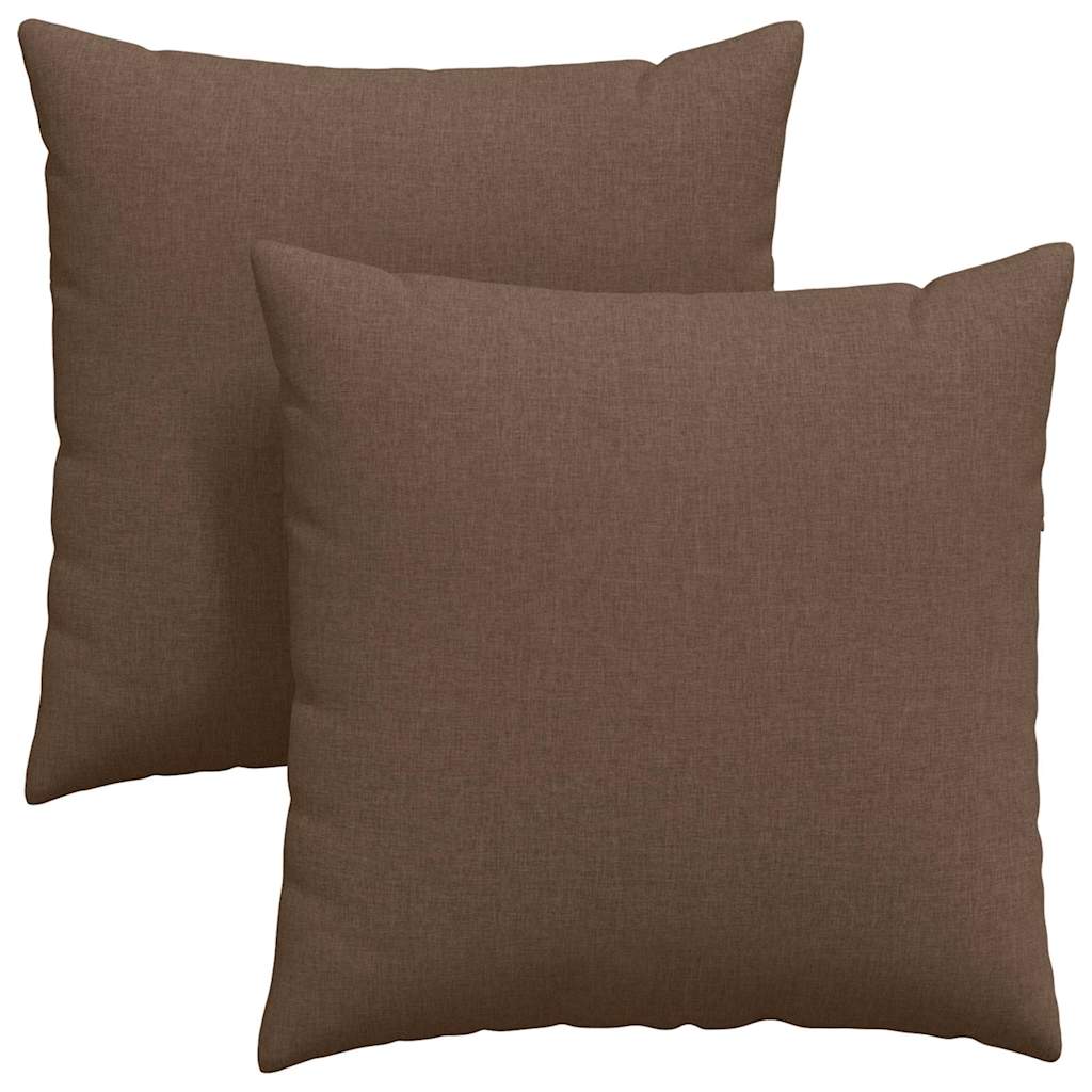 Sofakuddar 2 st tyg Brun 80 x 80 cm
