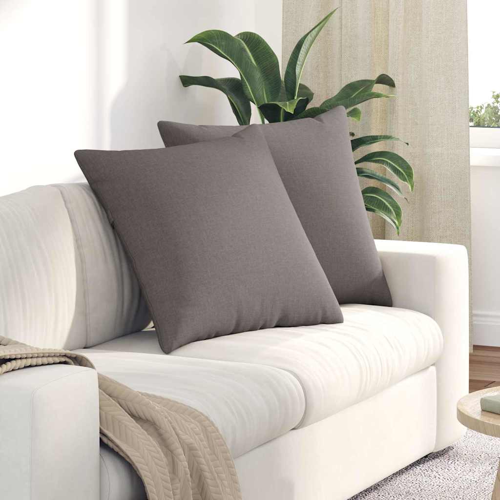 Sofakuddar 2 st tyg Taupe 80 x 80 cm