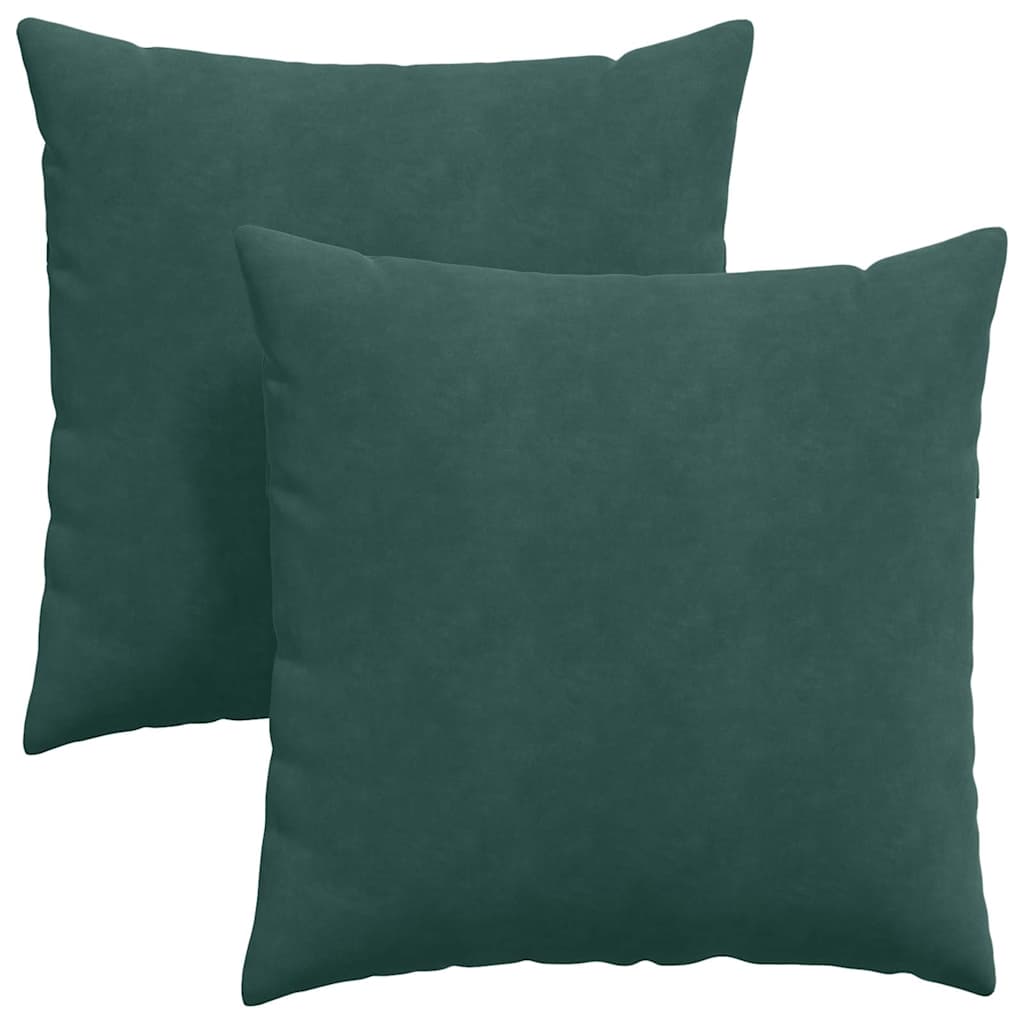 Sofakuddar 2 st Mörkgrön 80 x 80 cm Kordread tyg
