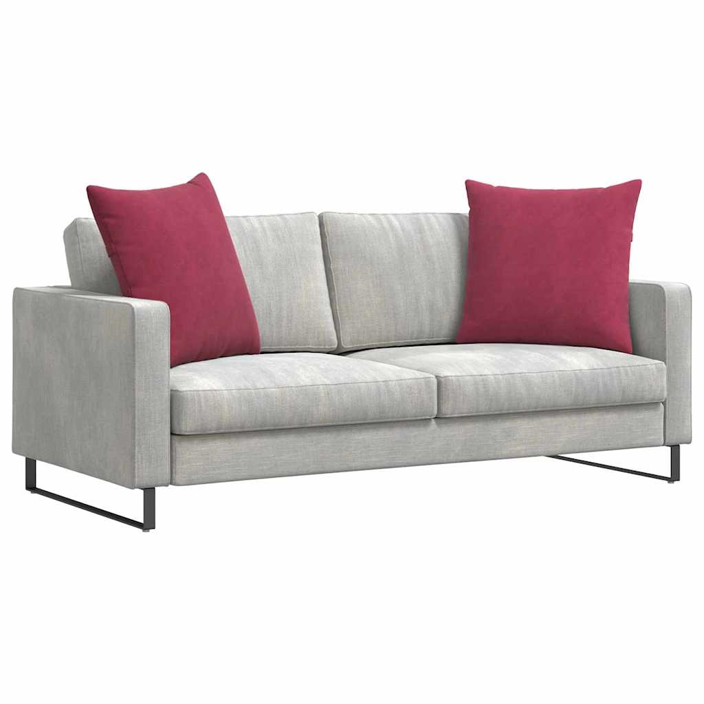 Sofakuddar 2 pcs Vinröd 80 x 80 cm Kordread tyg