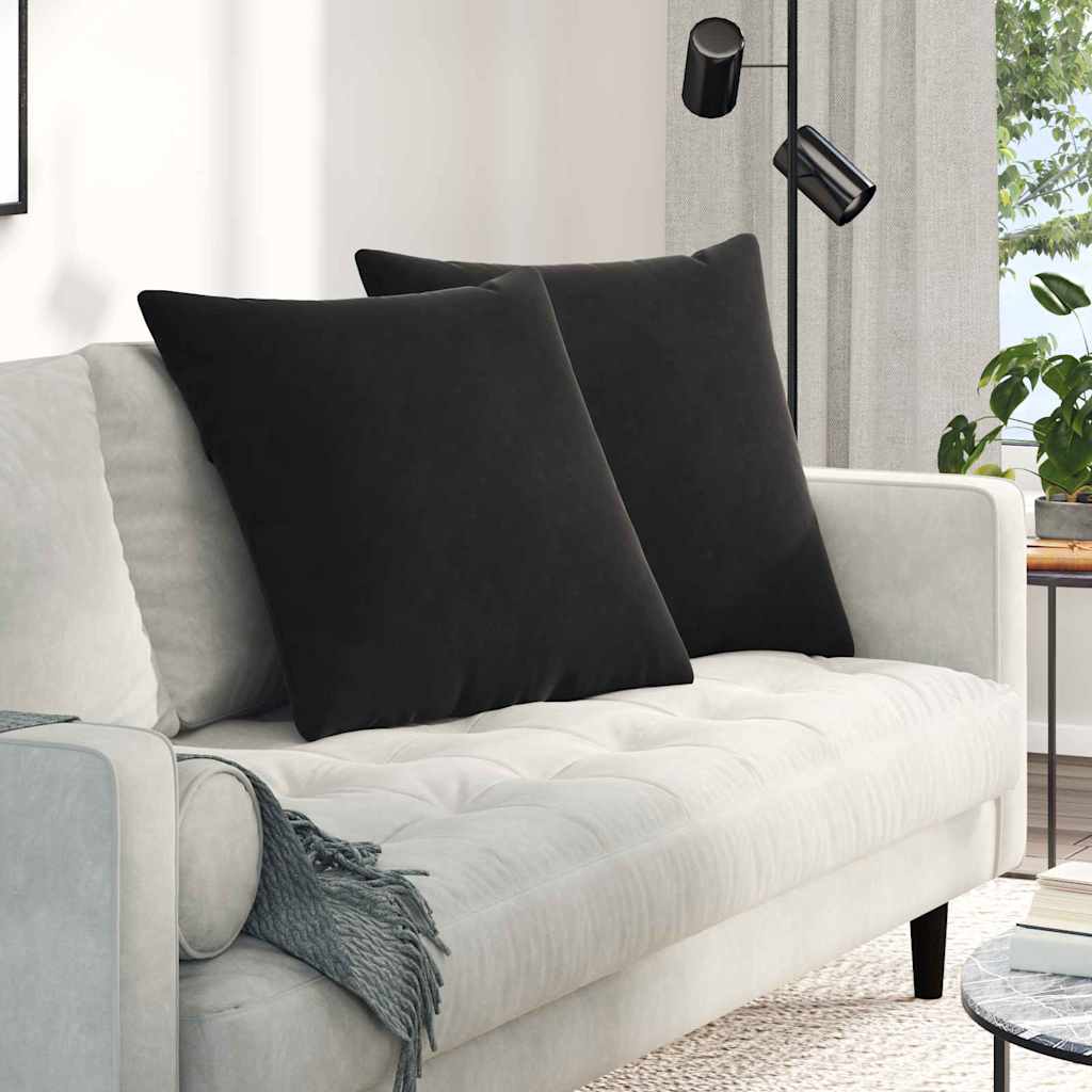 Sofakuddar 2 st Svart 80 x 80 cm Kordread tyg