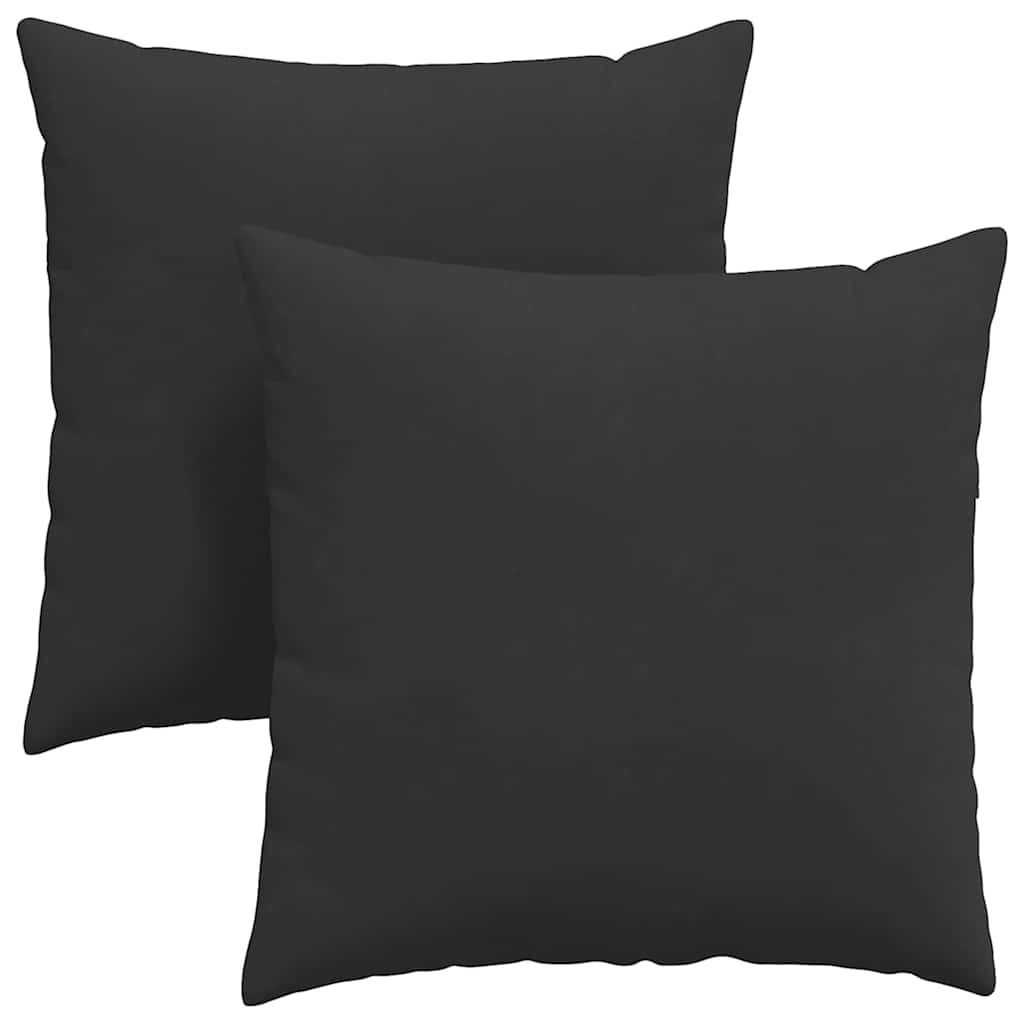 Sofakuddar 2 st tyg Svart 80 x 80 cm