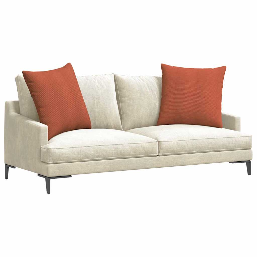 Sofakuddar 2 st Kordread tyg Röd orange 80 x 80 cm