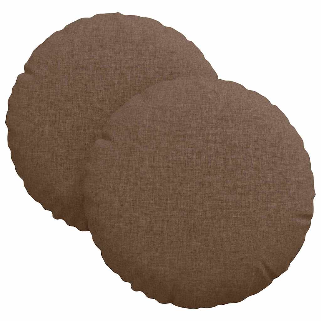 Sittkuddar 2 st Tyg Brun Ø30 x 13 cm