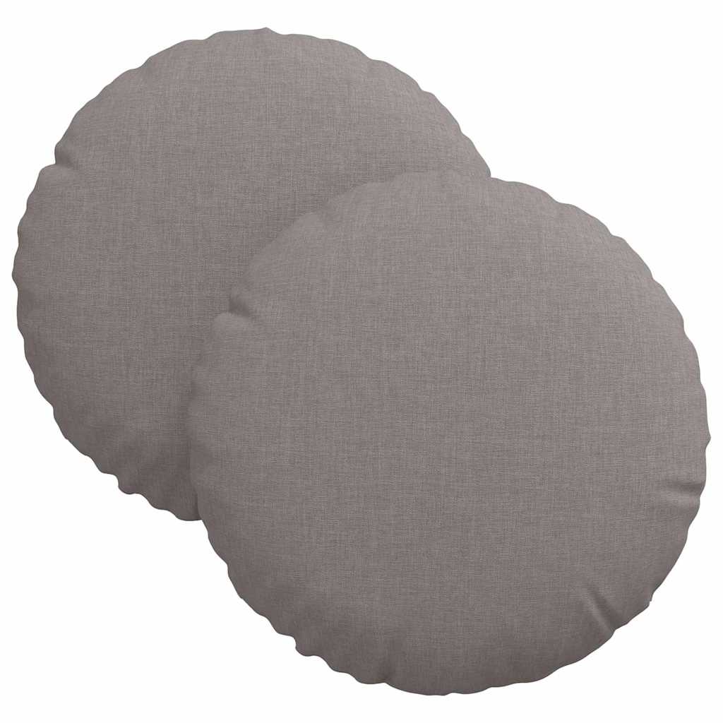 Sittkuddar 2 st Tyg Taupe Ø30 x 13 cm