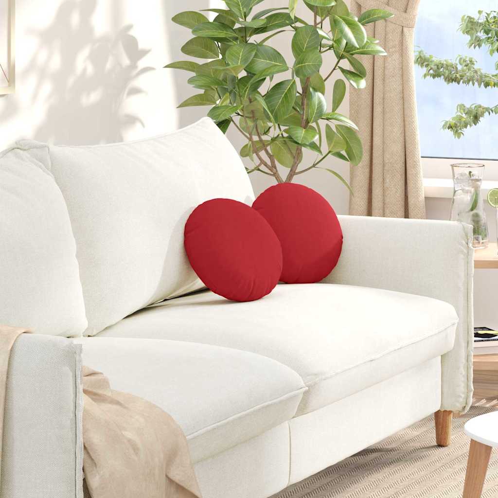 Sittkuddar 2 st Tyg Röd Ø30 x 13 cm