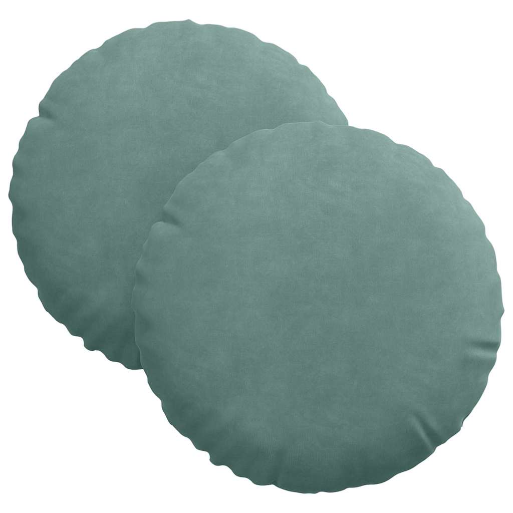 Sittkuddar 2 st Sammet Havgrön Ø30 x 13 cm