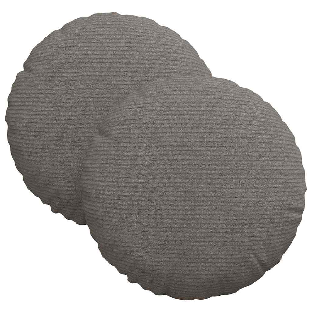 Sittkuddar 2 st Kordread tyg Ljusgrå Ø30 x 13 cm