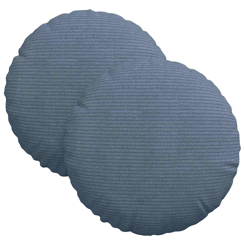 Sittkuddar 2 st Kordread tyg Blå Ø30 x 13 cm
