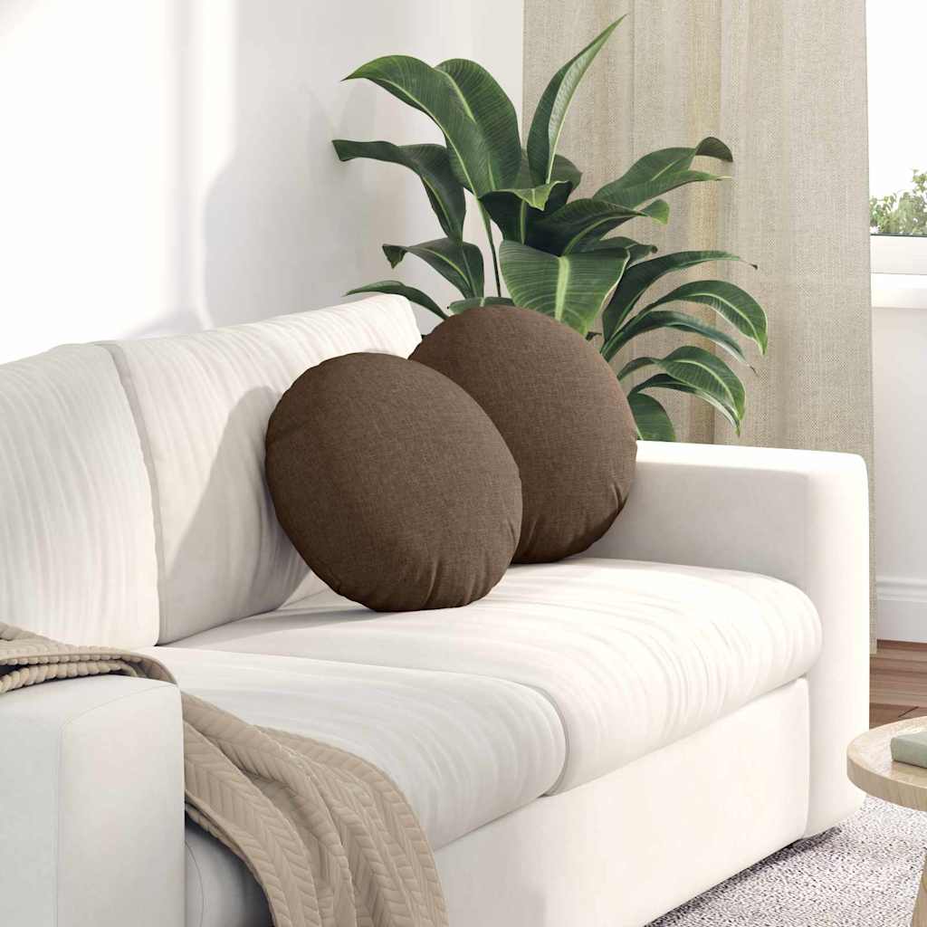 Sittkuddar 2 st Tyg Brun Ø40 x 13 cm