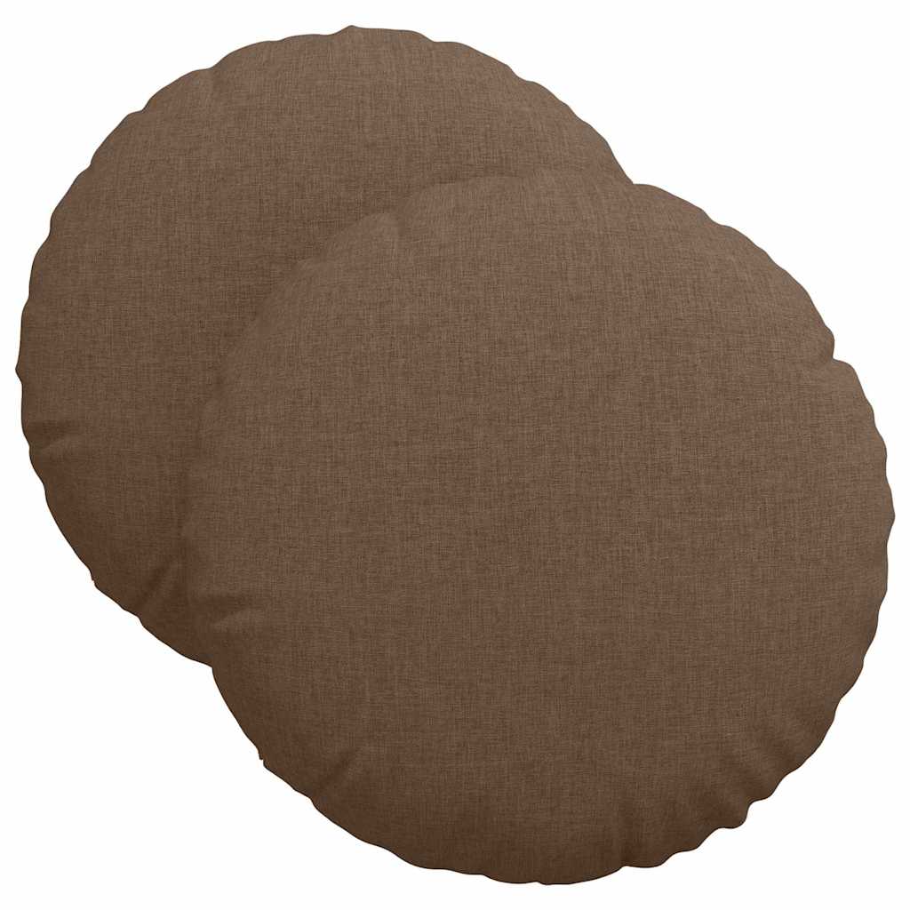 Sittkuddar 2 st Tyg Brun Ø40 x 13 cm