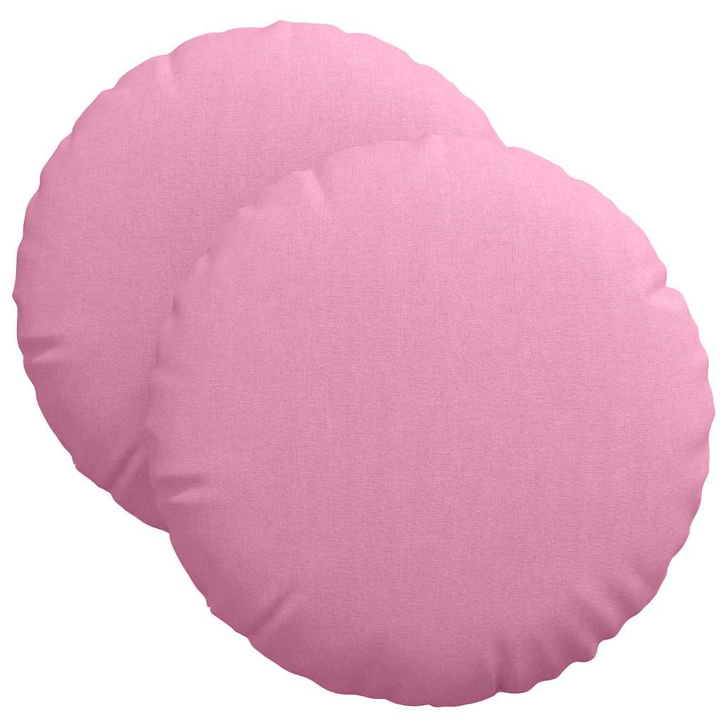 Sittkuddar 2 st Tyg Rosa Ø40 x 13 cm