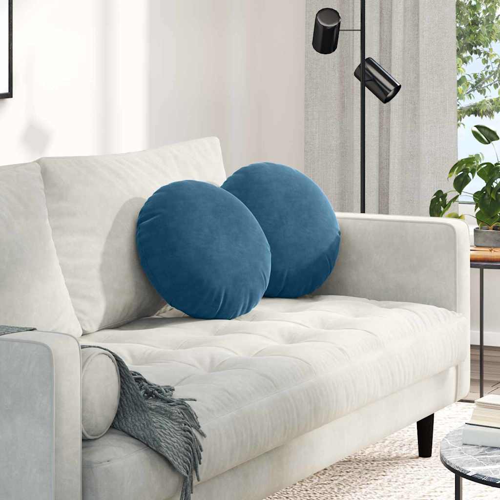 Sittkuddar 2 st Blå Ø 40 x 13 cm Sammet