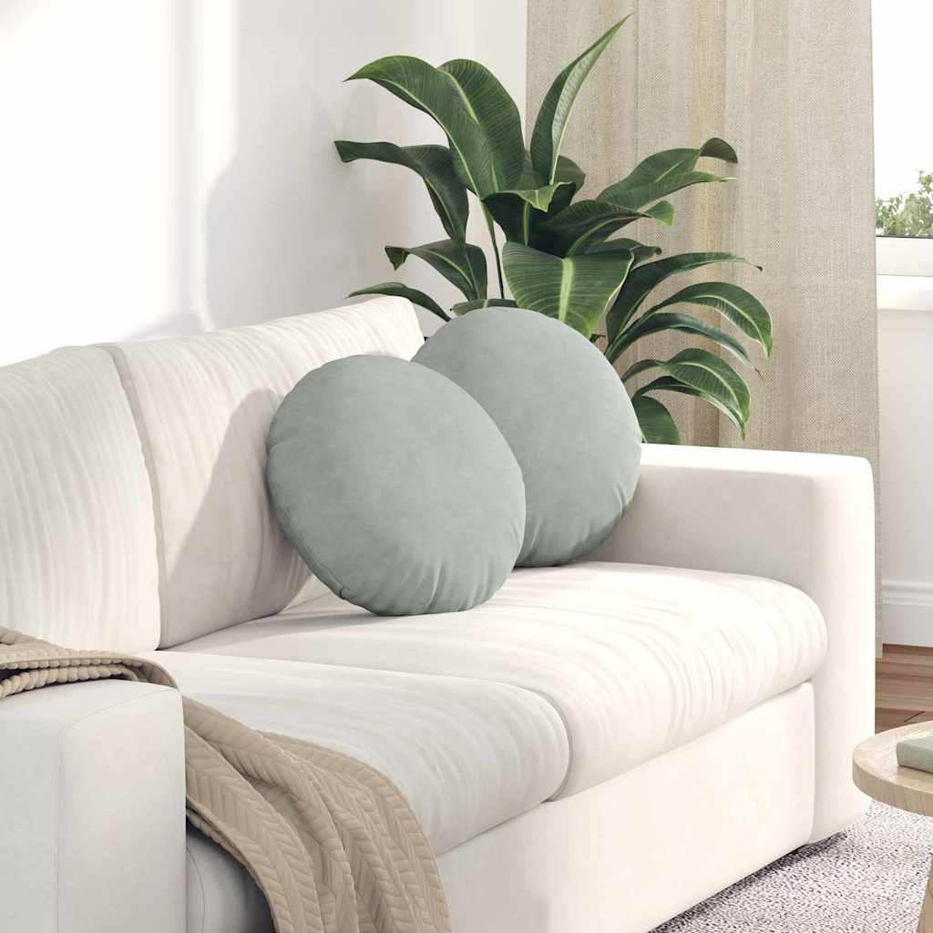Sittkuddar 2 st Ljusgrå Ø 40 x 13 cm Sammet