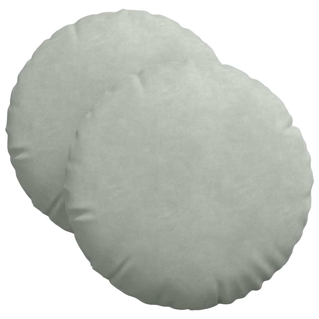 Sittkuddar 2 st Ljusgrå Ø 40 x 13 cm Sammet