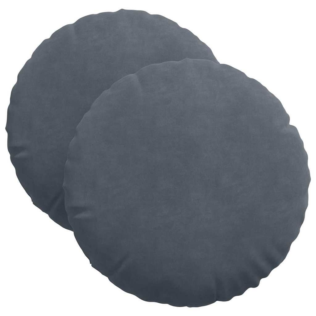 Sittkuddar 2 st Mörkgrå Ø 40 x 13 cm Sammet