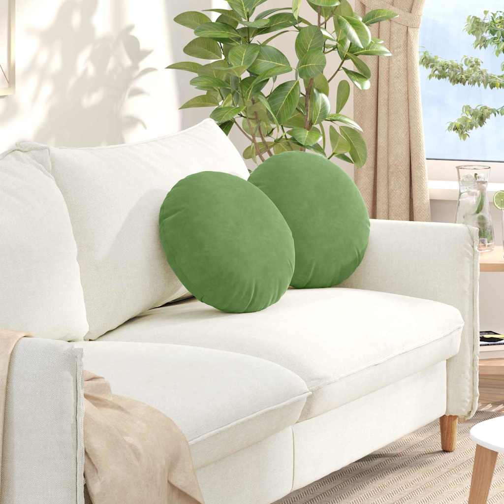Sittkuddar 2 st Ljusgrön Ø 40 x 13 cm Sammet