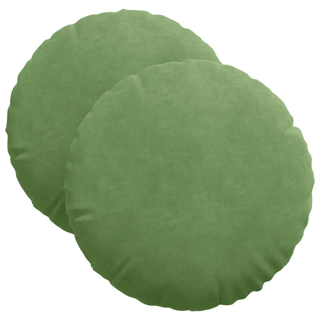 Sittkuddar 2 st Ljusgrön Ø 40 x 13 cm Sammet