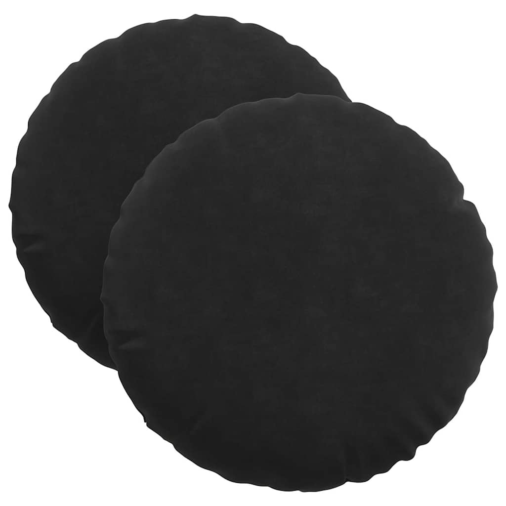 Sittkuddar 2 st Svart Ø 40 x 13 cm Sammet