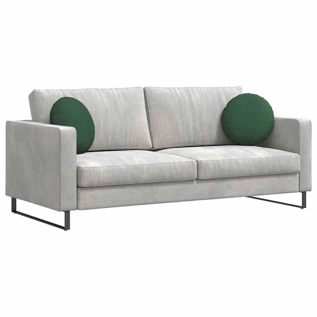 Sittkuddar 2 st Kordread tyg Mörkgrön Ø 40 cm
