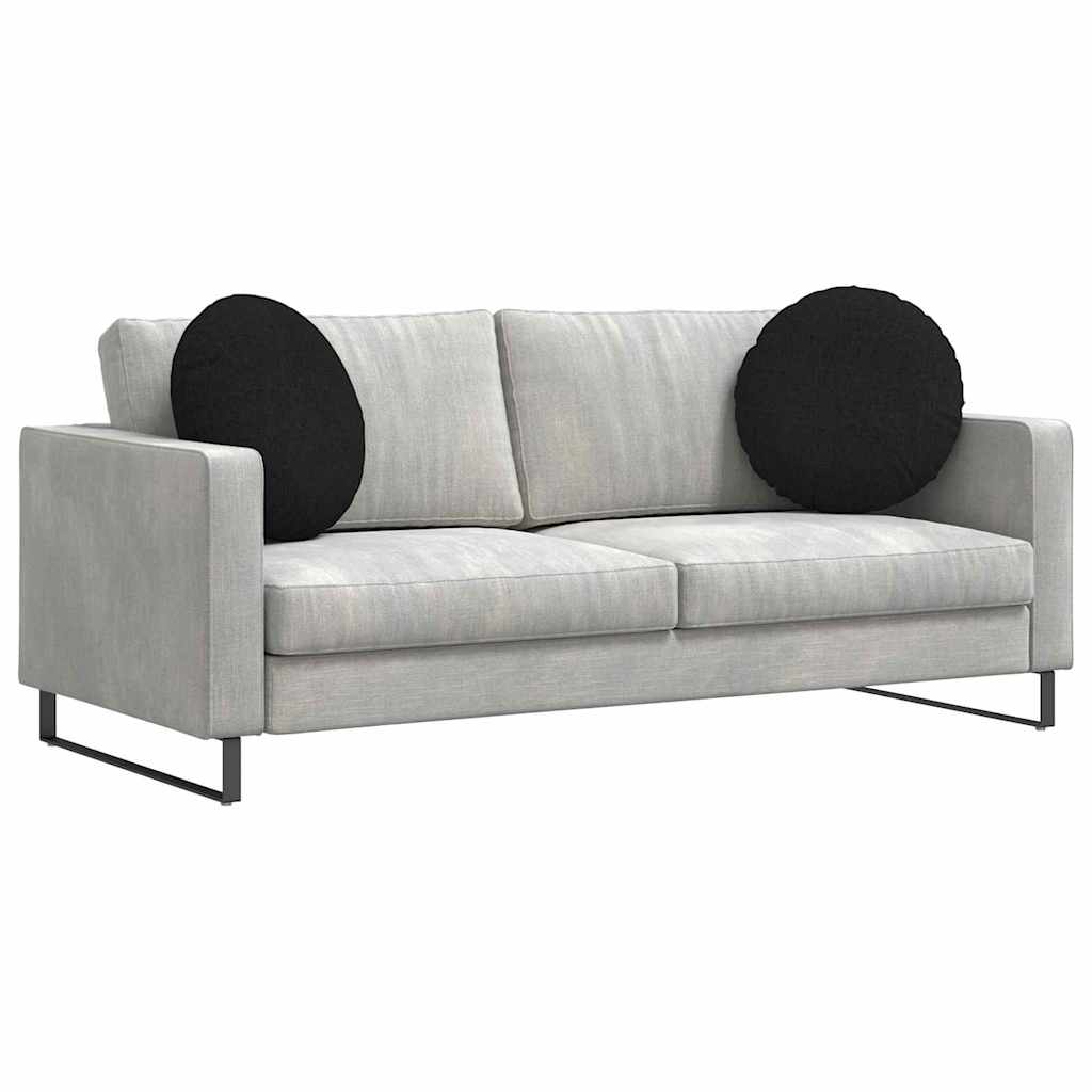 Sittkuddar 2 st Tyg Svart Ø50 x 19 cm