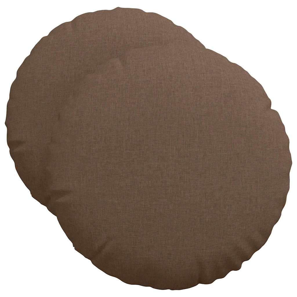 Sittkuddar 2 st Tyg Brun Ø50 x 19 cm