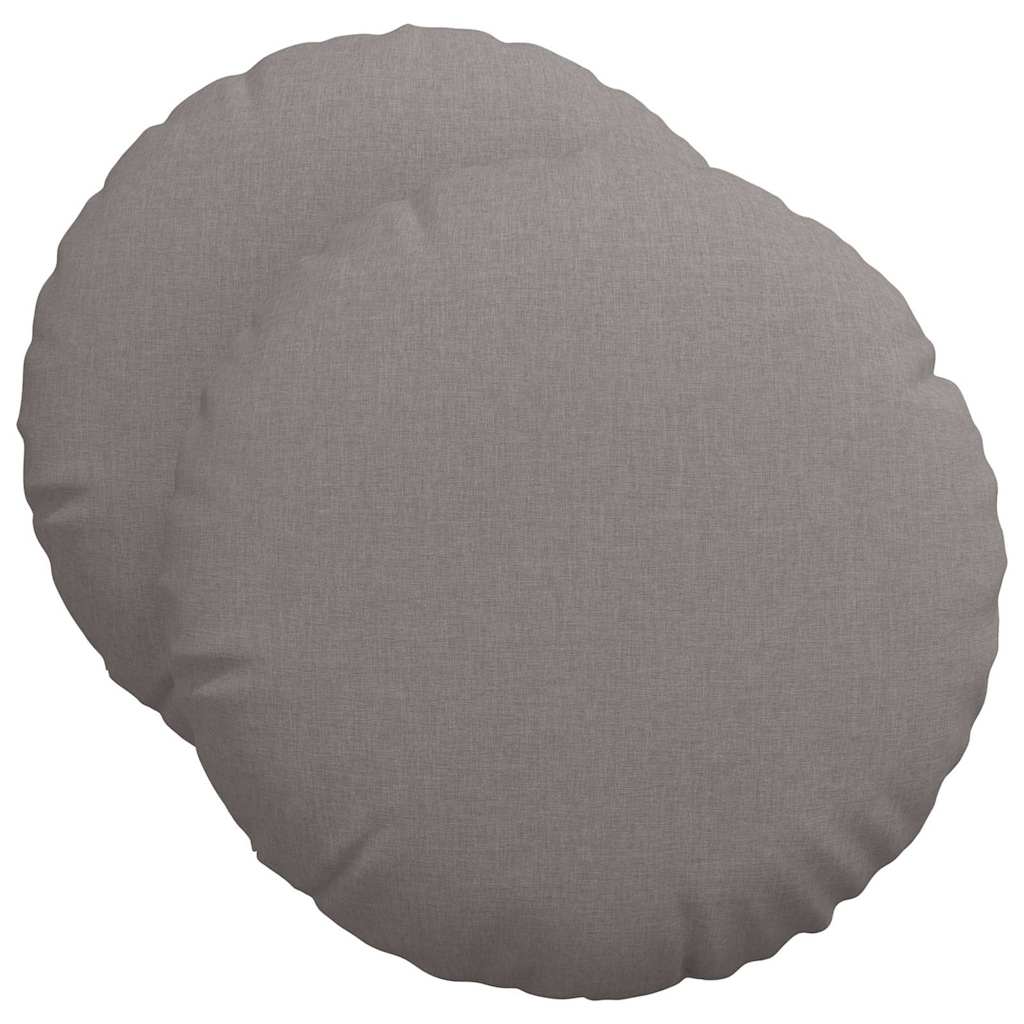 Sittkuddar 2 st Tyg Taupe Ø50 x 19 cm