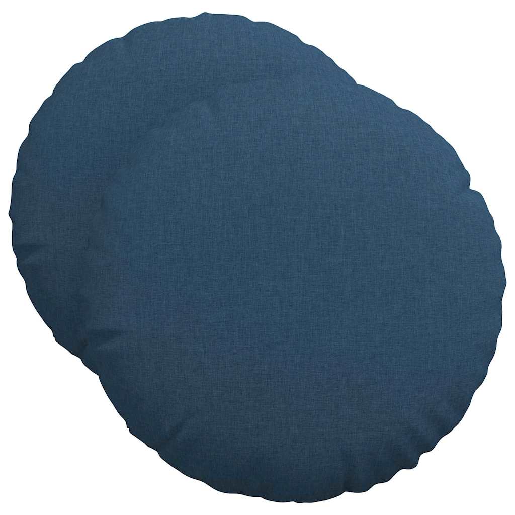 Sittkuddar 2 st Tyg Blå Ø50 x 19 cm