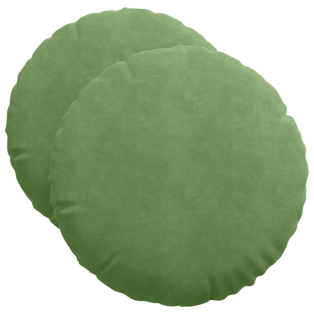 Sittkuddar 2 st Sammet Ljusgrön Ø50 x 19 cm