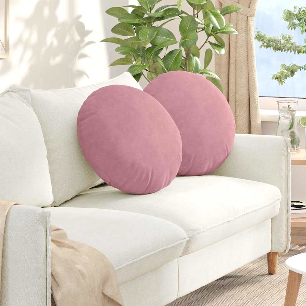 Sittkuddar 2 st Sammet Rosa Ø50 x 19 cm